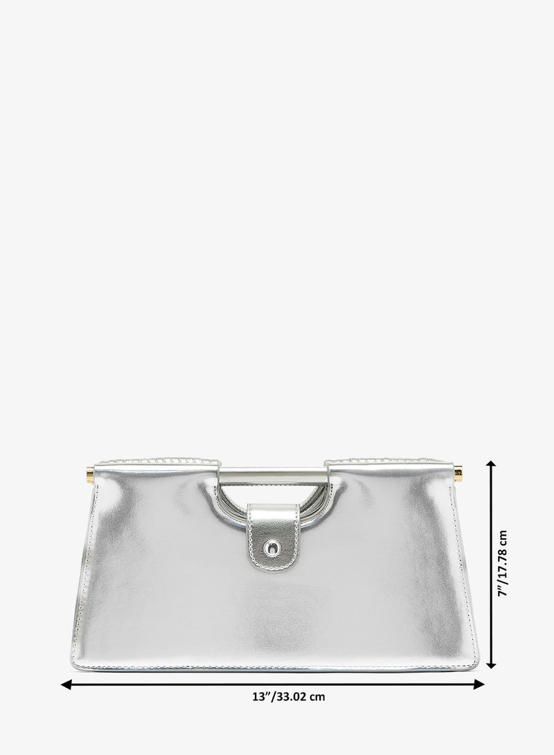 ELLA Textured Statement Clutch With Strap - Image 5